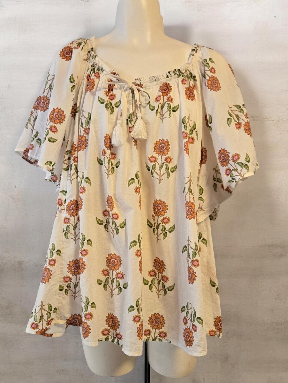 Old Navy Floral Peasant Blouse Size XXL Tall